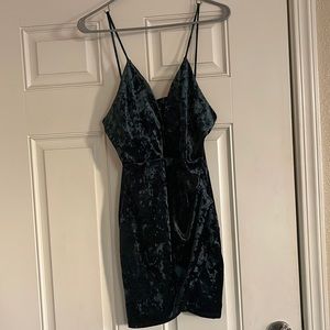 Dark green velvet mini dress size large